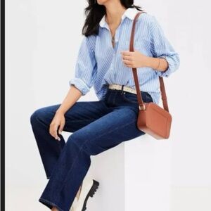 LOFT straight jeans 8P dark denim wash